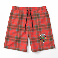 Grant Weathered Tartan Crest Men's Beach Shorts