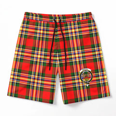 MacGill Modern Tartan Crest Men's Beach Shorts