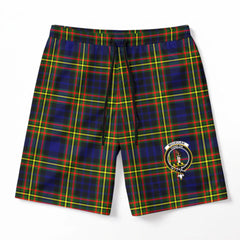 McLellan Modern Tartan Crest Men's Beach Shorts