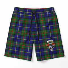 McLeod of Harris Modern Tartan Crest Men's Beach Shorts
