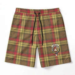 McMillan Old Weathered Tartan Crest Men's Beach Shorts