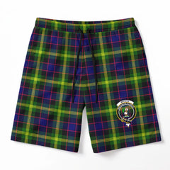 Watson Modern Tartan Crest Men's Beach Shorts
