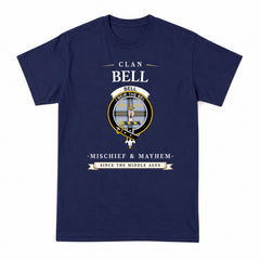 Bell of the Borders Tartan Crest Mischief and Mayhem T-shirt