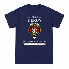 Heron Tartan Crest Mischief and Mayhem T-shirt