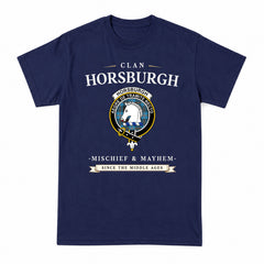 Horsburgh Tartan Crest Mischief and Mayhem T-shirt