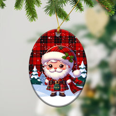 MacLeod of Raasay Tartan Christmas Ceramic Ornament - Santa Claus In Kilt Style