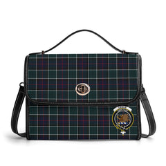 Leslie Hunting Modern Tartan Crest Satchel Bag