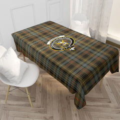 Stewart Hunting Weathered Tartan Crest Tablecloth