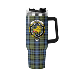 Campbell Faded Tartan Crest 40 oz Insulated Tumbler with Handle