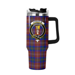 Chisholm Hunting Modern Tartan Crest 40 oz Insulated Tumbler with Handle