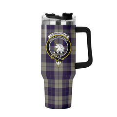 Cunningham Dress Blue Dancers Tartan Crest 40 oz Insulated Tumbler with Handle