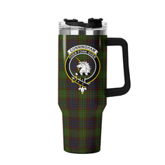 Cunningham Hunting Modern Tartan Crest 40 oz Insulated Tumbler with Handle