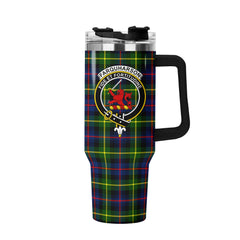 Farquharson Modern Tartan Crest 40 oz Insulated Tumbler with Handle
