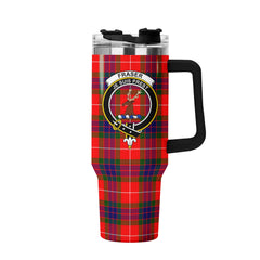 Fraser (of Lovat) Modern Tartan Crest 40 oz Insulated Tumbler with Handle