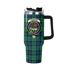Graham of Menteith Ancient Tartan Crest 40 oz Insulated Tumbler with Handle