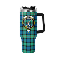 Gunn Ancient Tartan Crest 40 oz Insulated Tumbler with Handle