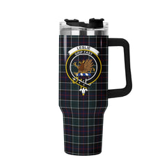 Leslie Hunting Modern Tartan Crest 40 oz Insulated Tumbler with Handle