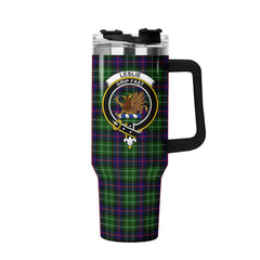 Leslie Hunting Tartan Crest 40 oz Insulated Tumbler with Handle