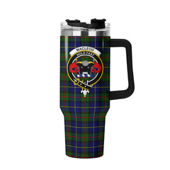 MacLeod of Harris Modern Tartan Crest 40 oz Insulated Tumbler with Handle