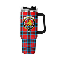 McTavish Modern Tartan Crest 40 oz Insulated Tumbler with Handle