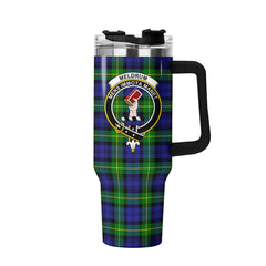 Meldrum Tartan Crest 40 oz Insulated Tumbler with Handle