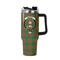 Menzies Green Ancient Tartan Crest 40 oz Insulated Tumbler with Handle