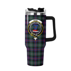 Rose Hunting Modern Tartan Crest 40 oz Insulated Tumbler with Handle