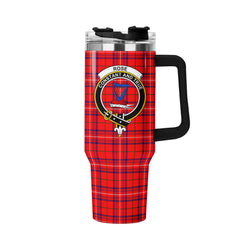 Rose Modern Tartan Crest 40 oz Insulated Tumbler with Handle