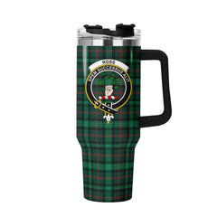 Ross Hunting Modern Tartan Crest 40 oz Insulated Tumbler with Handle