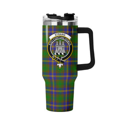 Strang (or Strange) Tartan Crest 40 oz Insulated Tumbler with Handle