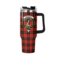 Wallace Weathered Tartan Crest 40 oz Insulated Tumbler with Handle