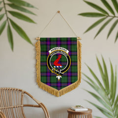 Armstrong Modern Tartan Crest Wall Hanging Banner - Wood Pole