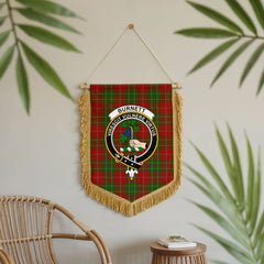 Butter Tartan Crest Wall Hanging Banner - Wood Pole