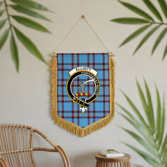 Elliott Ancient Tartan Crest Wall Hanging Banner - Wood Pole