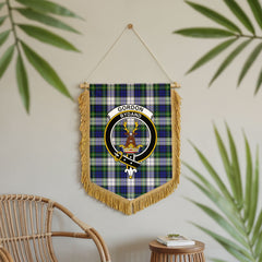 Gordon Dress Modern Tartan Crest Wall Hanging Banner - Wood Pole