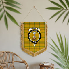 Houston Tartan Crest Wall Hanging Banner - Wood Pole