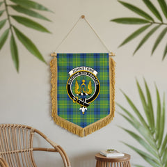 Johnstone Ancient Tartan Crest Wall Hanging Banner - Wood Pole