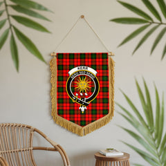 Kerr Modern Tartan Crest Wall Hanging Banner - Wood Pole