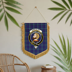 Kirkaldy Tartan Crest Wall Hanging Banner - Wood Pole