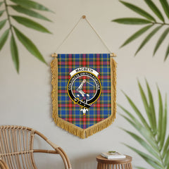 MacBeth Modern Tartan Crest Wall Hanging Banner - Wood Pole