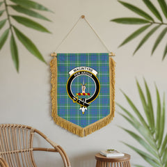 MacIntyre Hunting Ancient Tartan Crest Wall Hanging Banner - Wood Pole