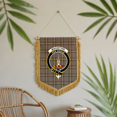 MacIntyre Hunting Weathered Tartan Crest Wall Hanging Banner - Wood Pole