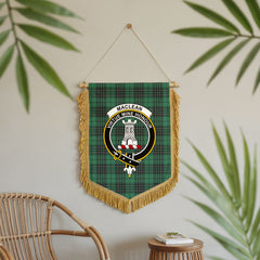 MacLean Hunting Ancient Tartan Crest Wall Hanging Banner - Wood Pole
