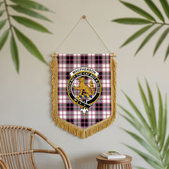 MacPherson Hunting Modern Tartan Crest Wall Hanging Banner - Wood Pole