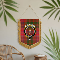 McAlister Modern Tartan Crest Wall Hanging Banner - Wood Pole