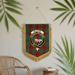McCook Tartan Crest Wall Hanging Banner - Wood Pole