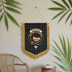 McDonald Tartan Crest Wall Hanging Banner - Wood Pole