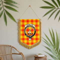 McMillan Clan Tartan Crest Wall Hanging Banner - Wood Pole