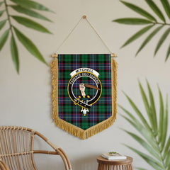 Mitchell Modern Tartan Crest Wall Hanging Banner - Wood Pole