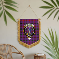 Montgomery Modern Tartan Crest Wall Hanging Banner - Wood Pole